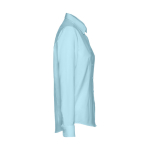 Camisa ceñida para mujer algodón y poliéster 130 g/m2 THC Tokyo color azul claro tercera vista