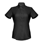 Camisas Oxford mujer en algodón y poliéster 130 g/m2 THC London WH color negro primera vista