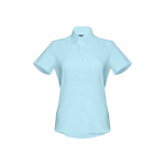 Camisas Oxford mujer en algodón y poliéster 130 g/m2 THC London WH color azul claro primera vista