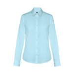 Camisas con logotipo para mujer algodón y poliamida 115 g/m2 THC Paris color azul claro primera vista