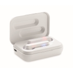 Sencillos auriculares con logo y bluetooth 5.0 en caja Ultimate color blanco tercera vista