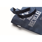 Bolsa de tela personalizada RPET 600D con asas largas y fuelle Store color azul vista principal