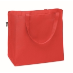 Bolsa de tela personalizada RPET 600D con asas largas y fuelle Store color rojo