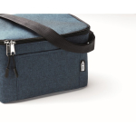 Bolsa nevera de RPET jaspeado con capacidad para 6 latas color azul vista fotografía octava vista