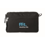Neceser de doble cremallera personalizado reciclado RPET Essential color negro vista principal segunda vista