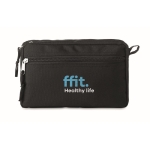 Neceser de doble cremallera personalizado reciclado RPET Essential color negro vista principal tercera vista
