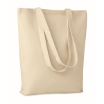 Bolsa de la compra de canvas con asas largas y fuelle 270 g/m2 color beige