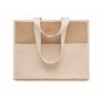 Bolsas de yute personalizadas con cierre de velcro RealFood color beige tercera vista