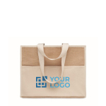 Bolsas de yute personalizadas con cierre de velcro RealFood vista de impresión