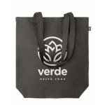 Bolsa para compras personalizada de cáñamo con fuelle 200 g/m2 Planet color negro vista principal segunda vista