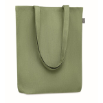 Bolsa para compras personalizada de cáñamo con fuelle 200 g/m2 Planet color verde