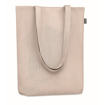 Bolsa para compras personalizada de cáñamo con fuelle 200 g/m2 Planet color beige