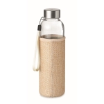 Botella de cristal antifugas con funda de yute 500ml Crystal SlowLife color beige segunda vista