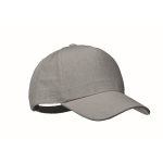 Gorra de béisbol de cáñamo personalizable de 5 paneles Eco Soft color gris