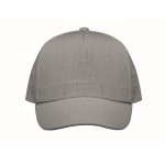 Gorra de béisbol de cáñamo personalizable de 5 paneles color gris segunda vista
