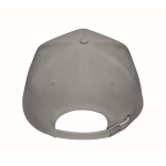 Gorra de béisbol de cáñamo personalizable de 5 paneles color gris quinta vista