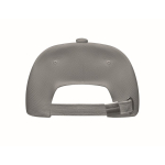 Gorra de béisbol de cáñamo personalizable de 5 paneles color gris sexta vista