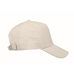 Gorra de béisbol de cáñamo personalizable de 5 paneles Eco Soft color beige tercera vista