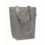 Bolsa para la compra con asas largas y refuerzo hecha de fieltro RPET color gris