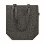 Bolsa para la compra con asas largas y refuerzo hecha de fieltro RPET color gris oscuro cuarta vista