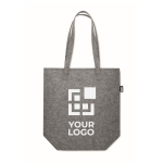 Bolsa para la compra con asas largas y refuerzo hecha de fieltro RPET vista de impresión