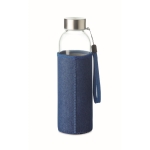 Botella de cristal con funda de neopreno denim 500ml Crystal Denim color azul segunda vista