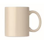 Taza barata publicitaria de cerámica a color 300ml Basic Colors color beige tercera vista