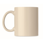 Taza barata publicitaria de cerámica a color 300ml Basic Colors color beige cuarta vista