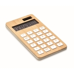 Calculadora personalizada ABS y bambú pilas y carga solar Design Plus color madera tercera vista