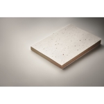 Blocs de notas personalizables de papel hierba con semillas A7 Semilla color blanco vista fotografía quinta vista