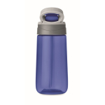 Botella de plástico sin BPA con boquilla para niños 450ml color azul cuarta vista