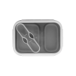 Fiambrera de silicona hermética 2 compartimentos 480 y 760ml Division color gris primera vista