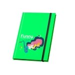 Libretas con tapas en color fluorescente A5 hojas a rayas Fluor color verde claro imagen con logo