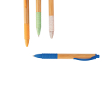 Bolígrafo de bambú con elementos antideslizantes tinta azul Colorclip