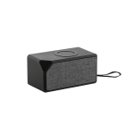 Altavoz portátil con logo con cargador entregado en caja Fancy color negro