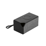 Altavoz portátil con logo con cargador entregado en caja Fancy color negro tercera vista
