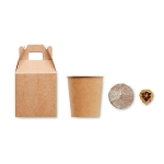 Macetas sostenibles personalizadas con semillas de pino pequeño color beige