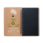 Libreta sostenible personalizada con semillas A5 hojas a rayas Grow color beige sexta vista