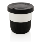 Vasos takeaway eco con logo, agarre y tapa de 280ml Barista color negro