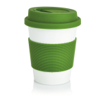 Taza takeaway biodegradable apta para lavavajillas de 350ml Latte color verde