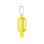 Bote de gel hidroalcohólico con mosquetón promocional 30ml Colors color amarillo primera vista