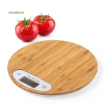 Báscula de cocina personalizada de bambú circular de hasta 5kg Bamboo color natural tercera vista