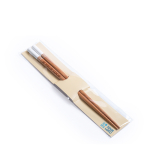 Set 2 palillos con detalles de color y funda de cartón Natura vista principal