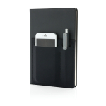 Libreta personalizada con bolsillos A5 hojas a rayas Smart Pocket color negro cuarta vista
