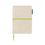 Cuadernos ecológicos personalizados A5 hojas a rayas Yute Bambu color verde lima quinta vista