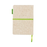 Cuadernos ecológicos personalizados A5 hojas a rayas Yute Bambu color verde lima sexta vista