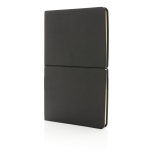 Moderna libreta con cubiertas flexibles de PU A5 hojas a rayas Corp color negro