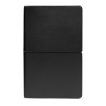 Moderna libreta con cubiertas flexibles de PU A5 hojas a rayas Corp color negro segunda vista