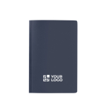 Libreta ecológica con papel de piedra A5 hojas a rayas color azul marino vista de impresión