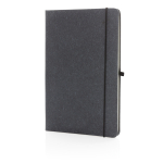 Libreta de piel reciclada A5 hojas a rayas Recycled Leather color gris oscuro